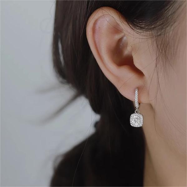 925 Sterling Silver Moissanite Drop Earrings for Women
