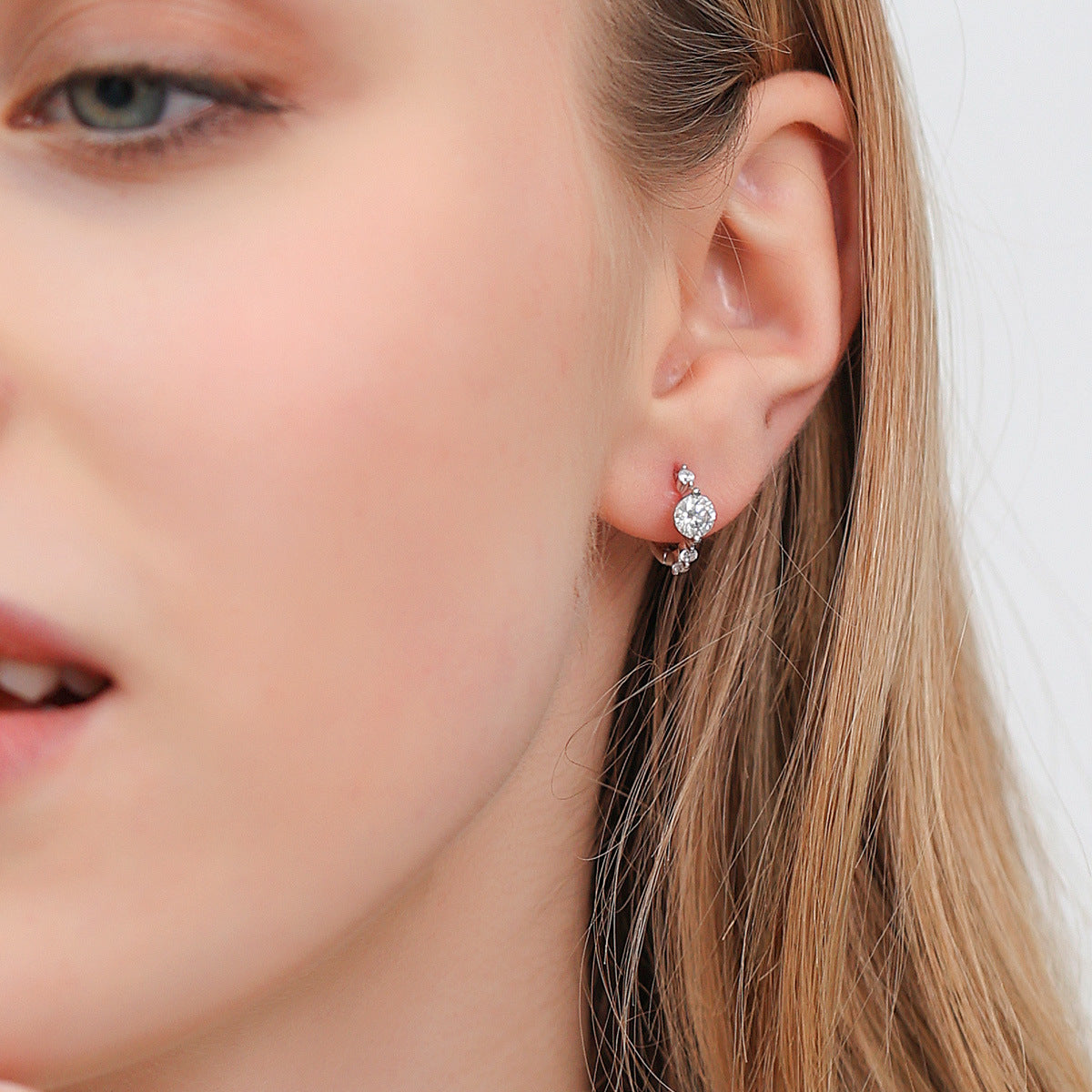 925 Sterling Silver Moissanite Earrings for Daily Wear