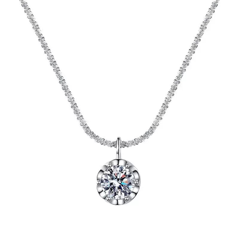 Moissanite 925 Sterling Silver Necklace | TwoCaratsJewelry Official