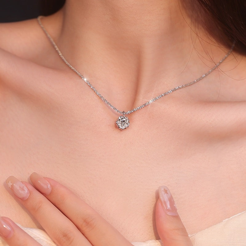 Moissanite 925 Sterling Silver Necklace | TwoCaratsJewelry Official