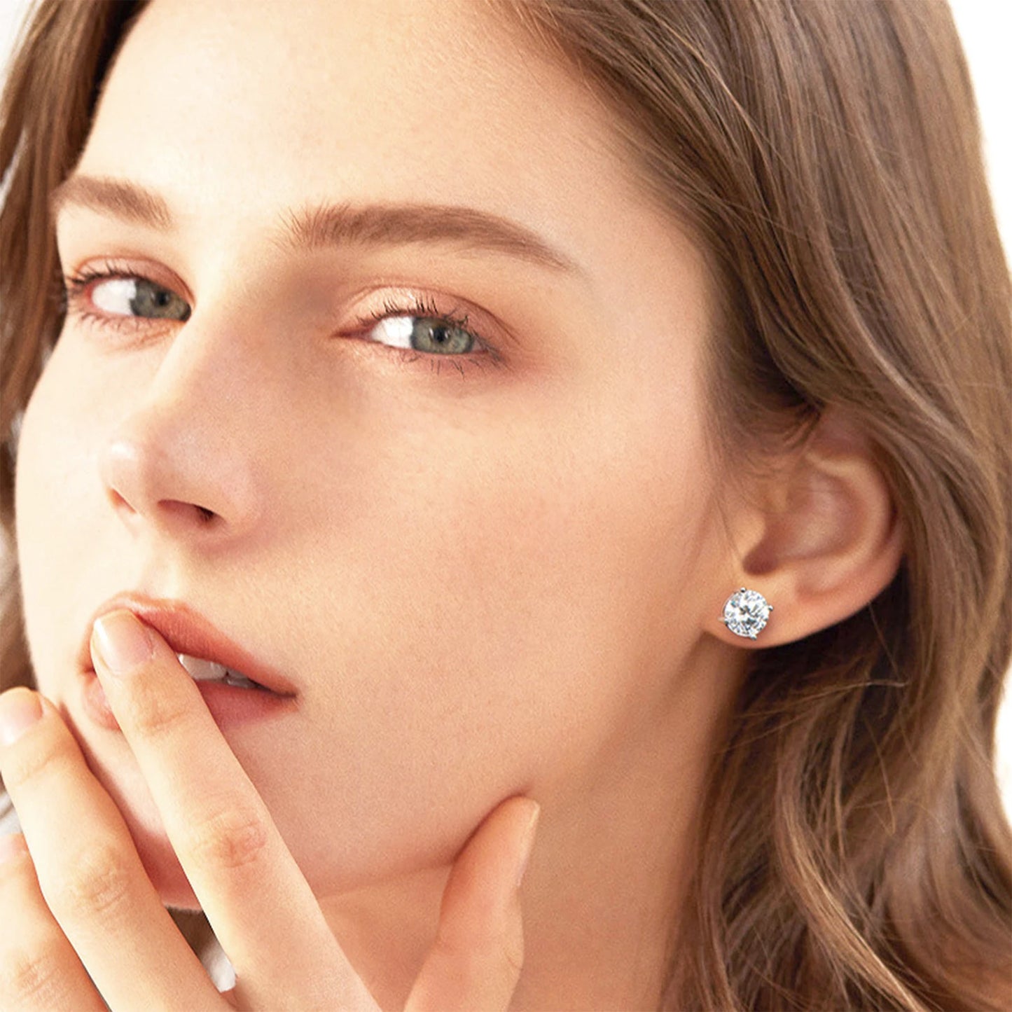 Moissanite 925 Sterling Silver Stud Earrings for Women Jewelry Gift