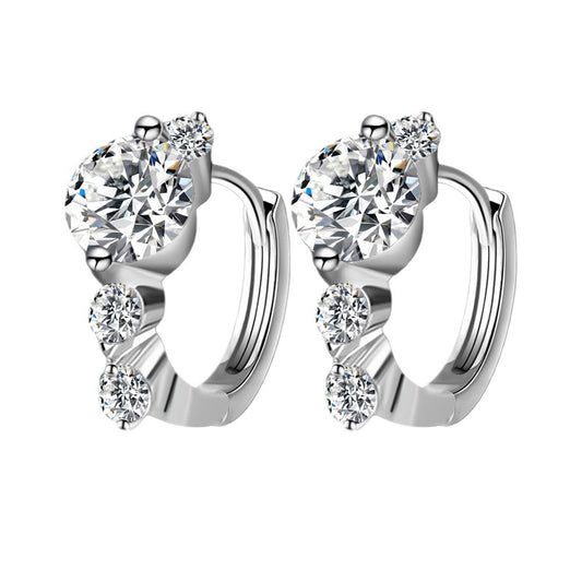 925 Sterling Silver Moissanite Earrings for Daily Wear