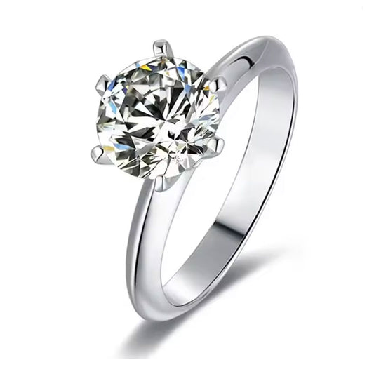 Moissanite Ring 925 Sterling Silver Women’s Classic Engagement Jewelry