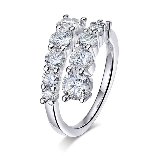Moissanite Ring 925 Sterling Silver Elegant Sparkling Jewelry for Women